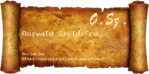 Oszvald Szilárd névjegykártya